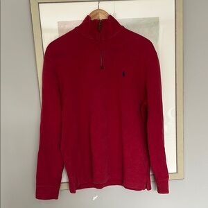 Polo by Ralph Lauren Red Zip Up Sweater